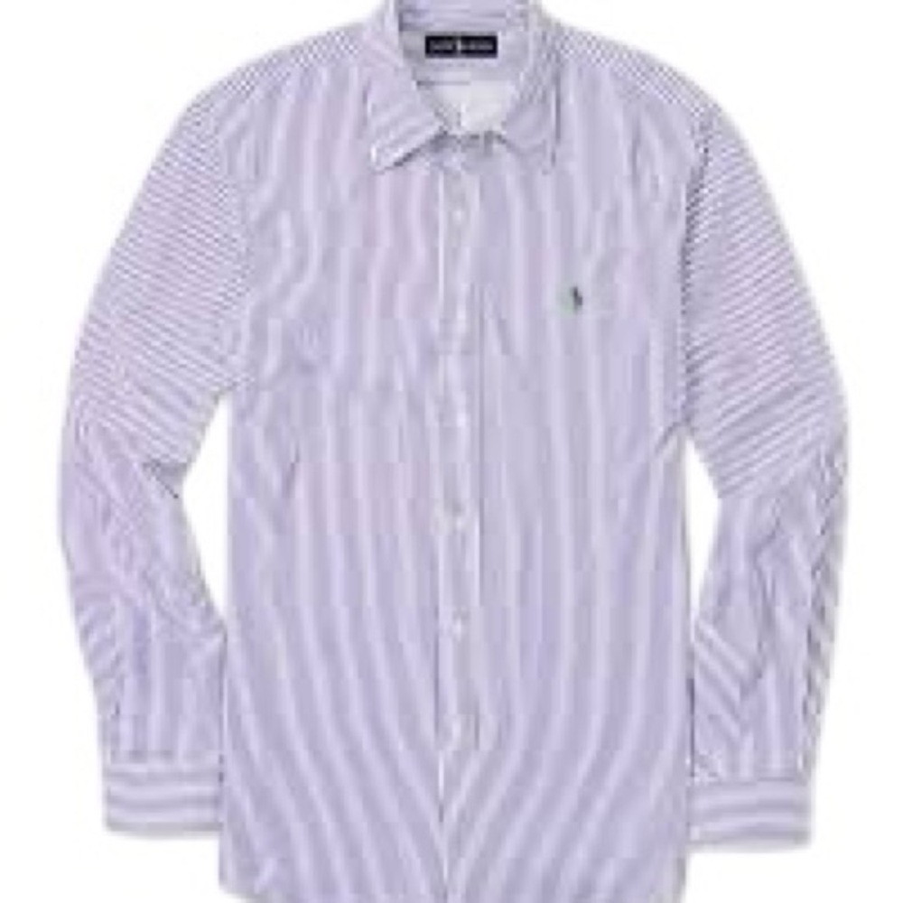 Ralph Lauren Purple Striped Button Down Shirt Size XL